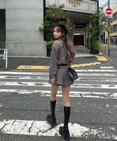 MAINLYTRULY（メインリィトゥルリィ）の「チェック セットアップ（セットアップ・レディース・グレー・M）」の19枚目の写真