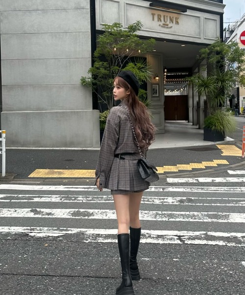 MAINLYTRULY（メインリィトゥルリィ）の「チェック セットアップ（セットアップ・レディース・グレー・M）」の20枚目の写真