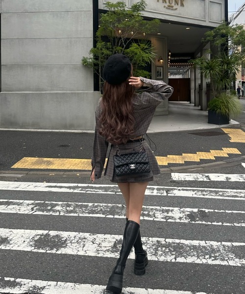 MAINLYTRULY（メインリィトゥルリィ）の「チェック セットアップ（セットアップ・レディース・グレー・M）」の22枚目の写真
