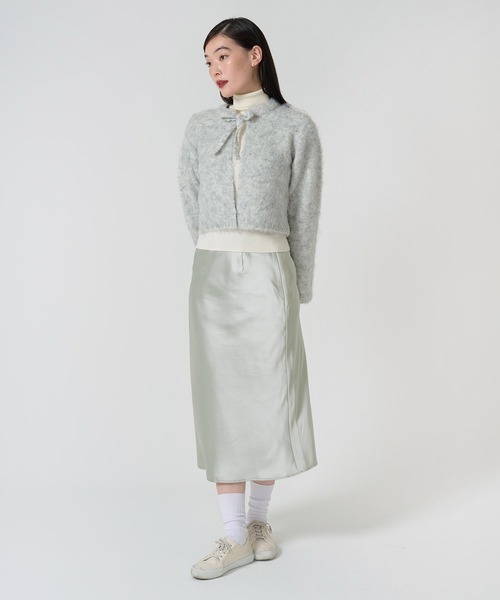 セール】Aライン サテンミディ丈スカート TINA：JOJUN（スカート