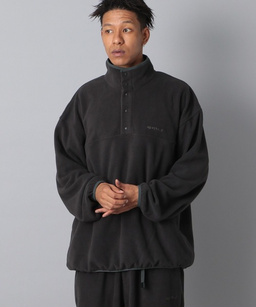 ナゴンスタンス　フリースプルオーバー FREAK'S STORE/ビッグシルエット ワンポイントロゴ フリース スナップ