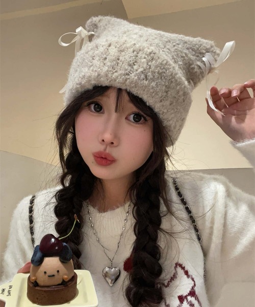 GIUNON  ribbon knit cap / リボンニットキャップ GIUNON ribbon knit cap / リボンニットキャップ - メルカリ - 帽子
