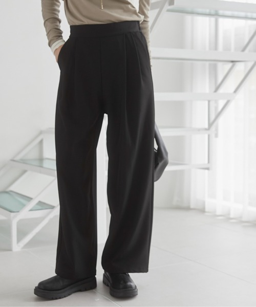 ANGIE（アンジー）の「【オケージョン対応 / セレモニー対応 / セットアップ対応】タックワイドパンツ（スラックス・レディース・ブラック/モカ/グレー/ナチュラル/ブラウン/ダークグレー・FREE）」の20枚目の写真