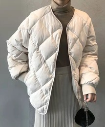 Per sist ence | キルティングノーカラーコート(ダウンジャケット/コート)