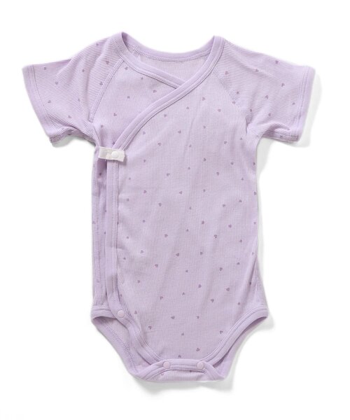 apres les cours（アプレレクール）の「ベビー半袖リブグレコ肌着　総柄・ワンポイント（肌着・キッズ・アイボリー/イエロー/ミント/ラベンダー/ピンク/オフホワイト・80/70）」の4枚目の写真