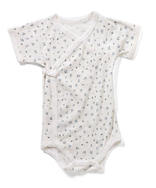 apres les cours（アプレレクール）の「ベビー半袖リブグレコ肌着　総柄・ワンポイント（肌着・キッズ・アイボリー/イエロー/ミント/ラベンダー/ピンク/オフホワイト・80/70）」の2枚目の写真