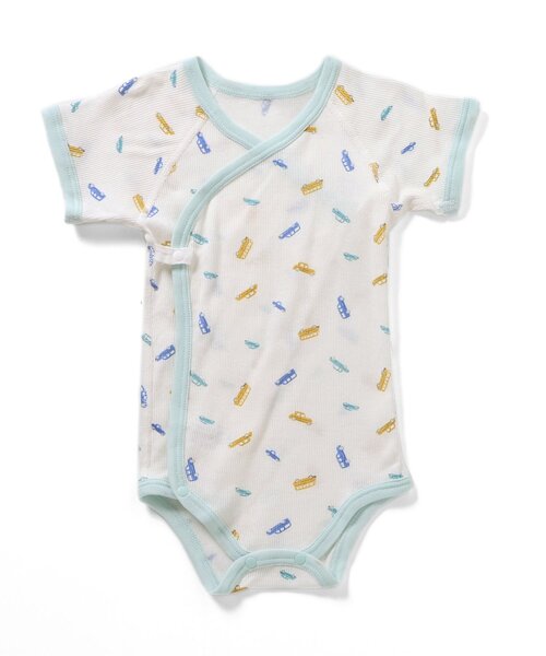 apres les cours（アプレレクール）の「ベビー半袖リブグレコ肌着　総柄・ワンポイント（肌着・キッズ・アイボリー/イエロー/ミント/ラベンダー/ピンク/オフホワイト・80/70）」の3枚目の写真