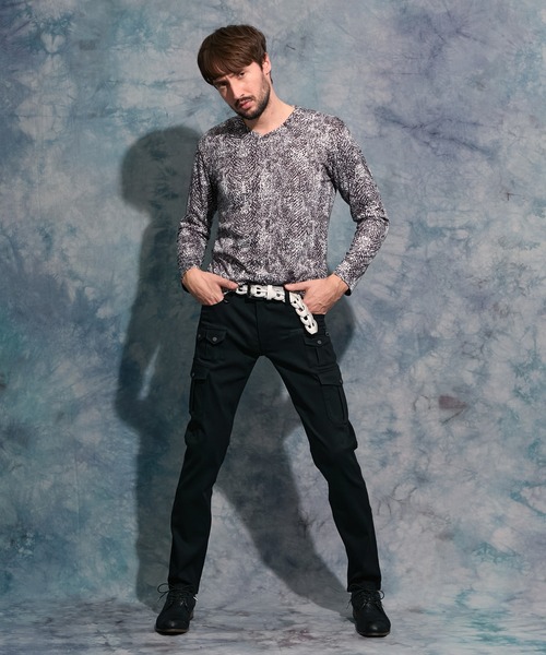 HIDEAWAYS NICOLE（ハイダウェイニコル）の「ストラップピースメッシュレザーベルト（ベルト・メンズ・ダークブラウン/ボルドー/オフホワイト/ブラック・FREE）」の6枚目の写真