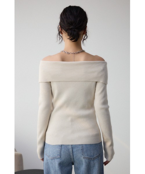 AZUL by moussy(アズールバイマウジー)の「オフショルダーニット(ニット/セーター・レディース・ブルー/グレー/アイボリー/ブラック/オレンジ・FREE)」の8枚目の写真