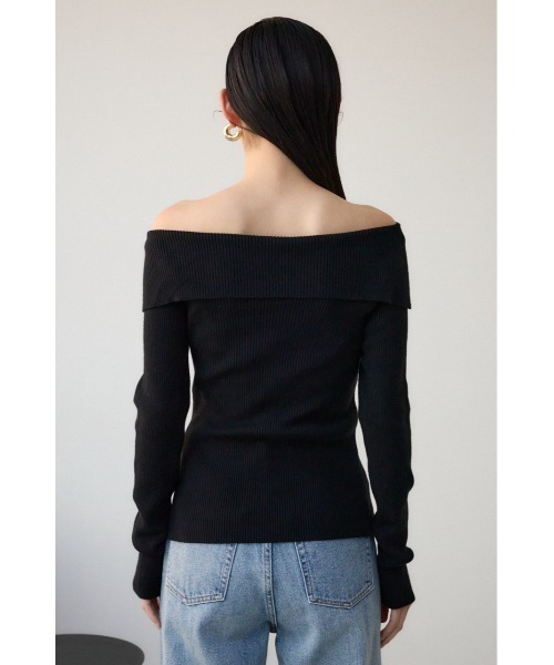 AZUL by moussy(アズールバイマウジー)の「オフショルダーニット(ニット/セーター・レディース・ブルー/グレー/アイボリー/ブラック/オレンジ・FREE)」の19枚目の写真