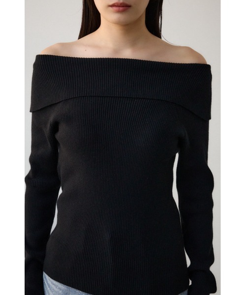 AZUL by moussy(アズールバイマウジー)の「オフショルダーニット(ニット/セーター・レディース・ブルー/グレー/アイボリー/ブラック/オレンジ・FREE)」の20枚目の写真