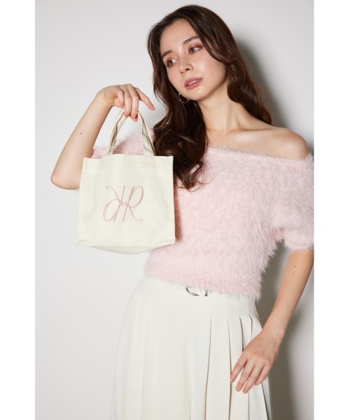 rienda（リエンダ）の「【WEB限定】Rロゴキャンバスミニトートバッグ（トートバッグ・レディース・アイボリー/グレー/ブラック/マルチ・FREE）」の7枚目の写真