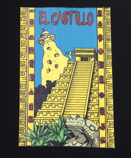 チチカカ(チチカカ)の「UFO&エルカスティージョプリントTシャツ【ユニセックス】(Tシャツ/カットソー・メンズ・ホワイト/ブラック・MEDIUM/LARGE)」の14枚目の写真