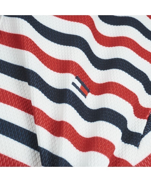 TOMMY HILFIGER GOLF(トミー ヒルフィガー ゴルフ)の「クレイジーボーダー フレンチスリーブ(ポロシャツ・レディース・トリコロール/ネイビー/サンドベージュ・M/L)」の15枚目の写真