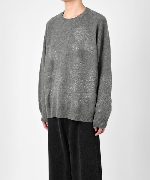 SEQUIN LEAF PULLOVER KNIT