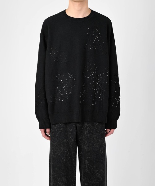 SEQUIN LEAF PULLOVER KNIT