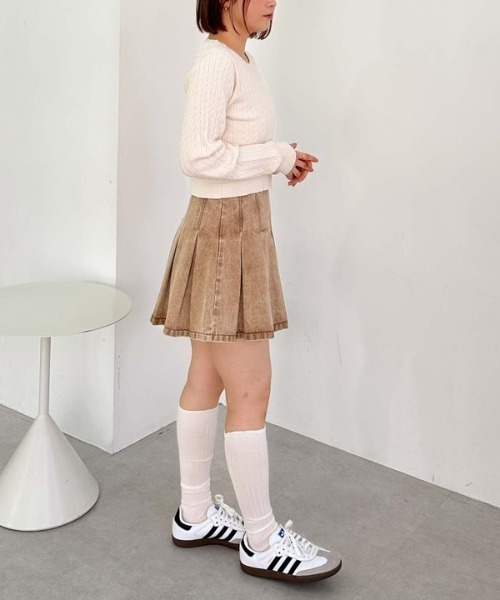 archives（アルシーヴ）の「ロゴ刺繍ケーブルニット（ニット/セーター・レディース・アイボリー/ブルー/ピンク/チャコールグレー・MEDIUM）」の19枚目の写真