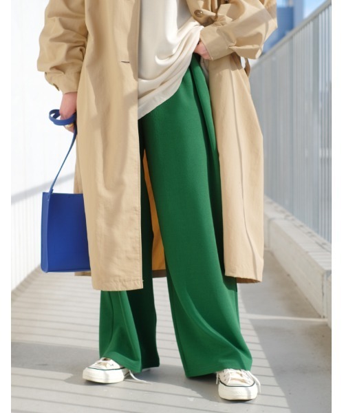 aquagarage（アクアガレージ）の「エンボス加工リラックスパンツ（その他パンツ・レディース・ブラック/カーキ/グレー/ベージュ/グリーン・S/L/LL/P/M）」の8枚目の写真