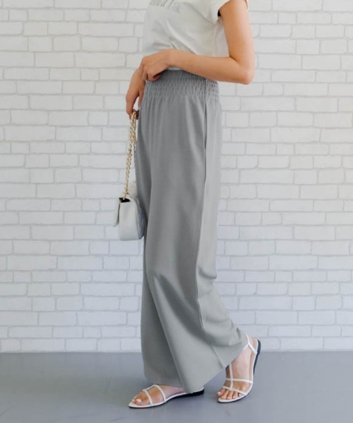 aquagarage（アクアガレージ）の「エンボス加工リラックスパンツ（その他パンツ・レディース・ブラック/カーキ/グレー/ベージュ/グリーン・S/L/LL/P/M）」の20枚目の写真