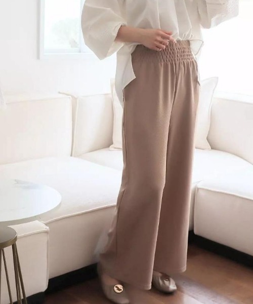 aquagarage（アクアガレージ）の「エンボス加工リラックスパンツ（その他パンツ・レディース・ブラック/カーキ/グレー/ベージュ/グリーン・S/L/LL/P/M）」の22枚目の写真