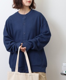 JEMORGAN ワッフルクルーネックカーディガン
