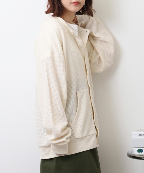 JEMORGAN(ジェーイーモーガン)の「JEMORGAN ワッフルクルーネックカーディガン(カーディガン/ボレロ・メンズ・ネイビー/ナチュラル/杢グレー/ブラック・M/XL/L)」の7枚目の写真