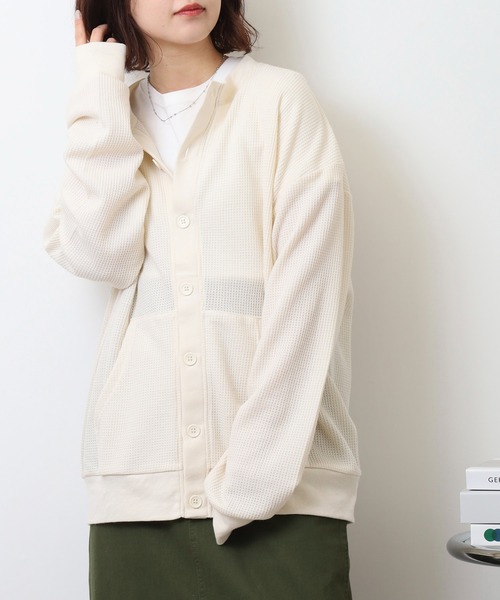 JEMORGAN(ジェーイーモーガン)の「JEMORGAN ワッフルクルーネックカーディガン(カーディガン/ボレロ・メンズ・ネイビー/ナチュラル/杢グレー/ブラック・M/XL/L)」の14枚目の写真