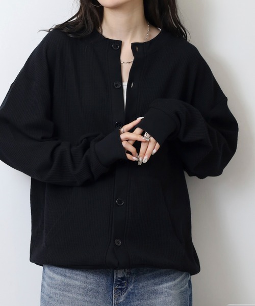JEMORGAN(ジェーイーモーガン)の「JEMORGAN ワッフルクルーネックカーディガン(カーディガン/ボレロ・メンズ・ネイビー/ナチュラル/杢グレー/ブラック・M/XL/L)」の8枚目の写真