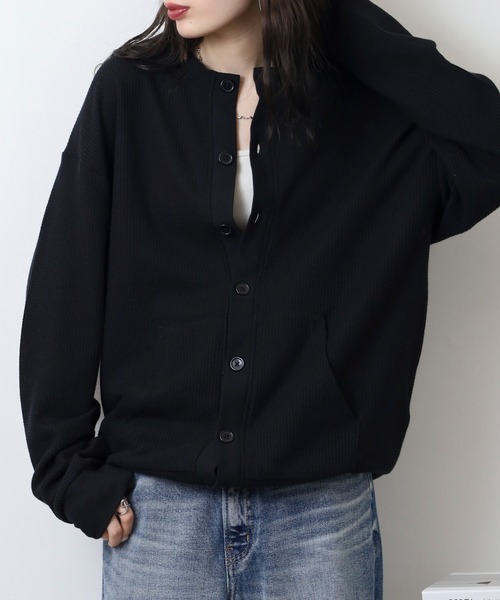 JEMORGAN(ジェーイーモーガン)の「JEMORGAN ワッフルクルーネックカーディガン(カーディガン/ボレロ・メンズ・ネイビー/ナチュラル/杢グレー/ブラック・M/XL/L)」の15枚目の写真
