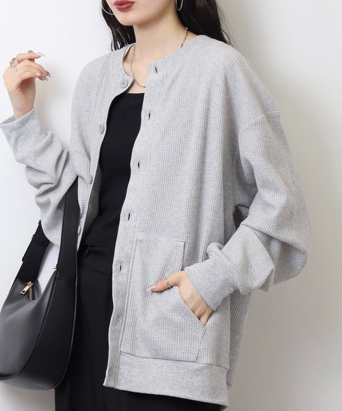 JEMORGAN(ジェーイーモーガン)の「JEMORGAN ワッフルクルーネックカーディガン(カーディガン/ボレロ・メンズ・ネイビー/ナチュラル/杢グレー/ブラック・M/XL/L)」の21枚目の写真