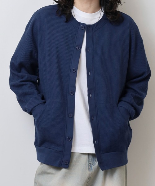 JEMORGAN(ジェーイーモーガン)の「JEMORGAN ワッフルクルーネックカーディガン(カーディガン/ボレロ・メンズ・ネイビー/ナチュラル/杢グレー/ブラック・M/XL/L)」の6枚目の写真