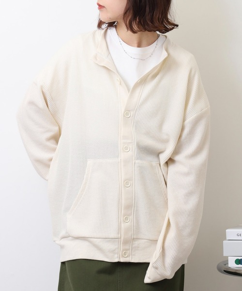 JEMORGAN(ジェーイーモーガン)の「JEMORGAN ワッフルクルーネックカーディガン(カーディガン/ボレロ・メンズ・ネイビー/ナチュラル/杢グレー/ブラック・M/XL/L)」の5枚目の写真