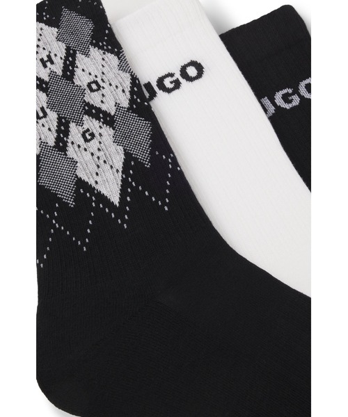 HUGO(ヒューゴ)の「ソックス3足セット ショートレングス コットンブレンド(ソックス/靴下・メンズ・ブラック・39-42/43-46)」の3枚目の写真