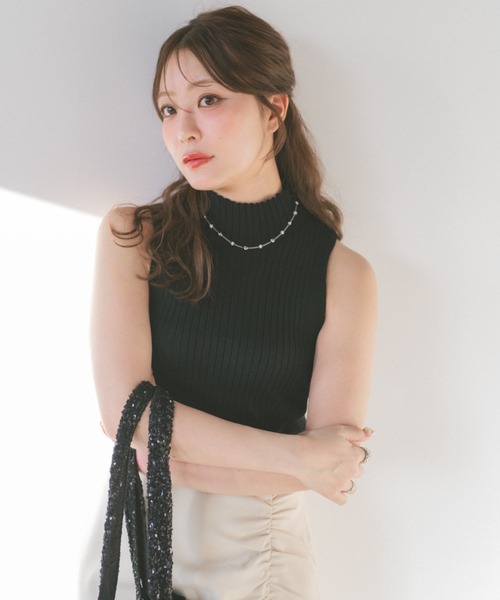 ECREL（エクレール）の「ハイネックノースリーブリブニット（ニット/セーター・レディース・ブラック/アイボリー・FREE）」の15枚目の写真