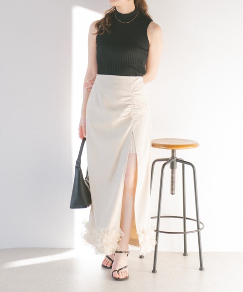 ECREL（エクレール）の「ハイネックノースリーブリブニット（ニット/セーター・レディース・ブラック/アイボリー・FREE）」の6枚目の写真