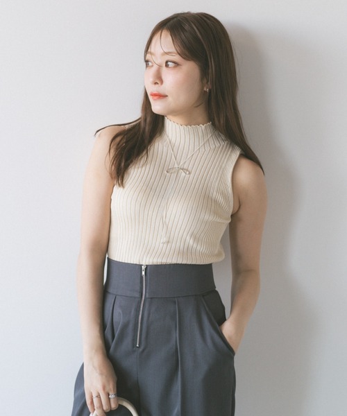 ECREL（エクレール）の「ハイネックノースリーブリブニット（ニット/セーター・レディース・ブラック/アイボリー・FREE）」の22枚目の写真