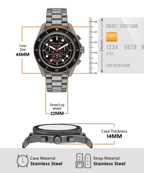 MICHAEL KORS(マイケルコース)の「マイケル・コース 腕時計 メンズ アナログ ステンレス MK9204(アナログ腕時計・メンズ・ガンメタ・FREE)」の7枚目の写真