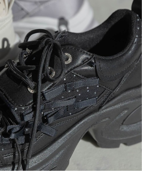 RANDA（ランダ）の「2WAY ミニリボンシアースニーカー（スニーカー・レディース・ブラック/ホワイト/グレー・M/S/LL/L）」の10枚目の写真