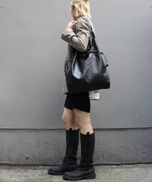 Scrap Book（スクラップブック）の「【Scrap Book】ウォッシャブルサブトート（トートバッグ・レディース・ブラック/ブラウン・FREE）」の9枚目の写真