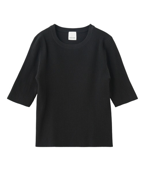 ROSE BUD（ローズバッド）の「RIB KNIT PULLOVER（ニット/セーター・レディース・ブラック/ブルー/ホワイト・ONE SIZE）」の2枚目の写真