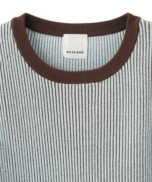 ROSE BUD（ローズバッド）の「RIB KNIT PULLOVER（ニット/セーター・レディース・ブラック/ブルー/ホワイト・ONE SIZE）」の5枚目の写真