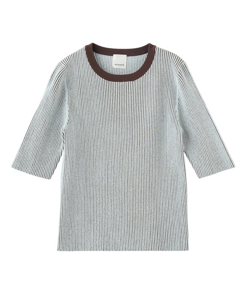 ROSE BUD（ローズバッド）の「RIB KNIT PULLOVER（ニット/セーター・レディース・ブラック/ブルー/ホワイト・ONE SIZE）」の9枚目の写真