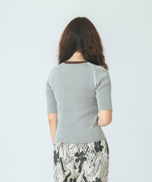 ROSE BUD（ローズバッド）の「RIB KNIT PULLOVER（ニット/セーター・レディース・ブラック/ブルー/ホワイト・ONE SIZE）」の12枚目の写真