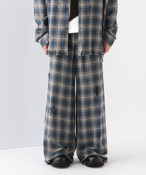 HARE(ハレ)の「【SET UP対応】DAMAGEチェックパンツ(HARE)(その他パンツ・メンズ・グレー系その他/ブルー系その他・FREE)」の4枚目の写真