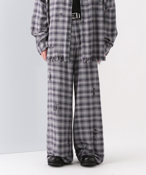 HARE(ハレ)の「【SET UP対応】DAMAGEチェックパンツ(HARE)(その他パンツ・メンズ・グレー系その他/ブルー系その他・FREE)」の5枚目の写真