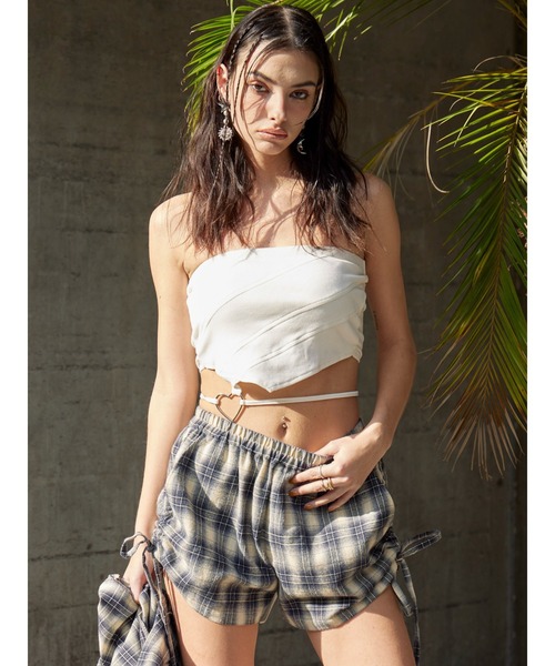 EVRIS（エヴリス）の「フーディーチェックオーバーサイズシャツ【セットアップ着用可能】（シャツ/ブラウス・レディース・レッド/ブルー・FREE）」の15枚目の写真