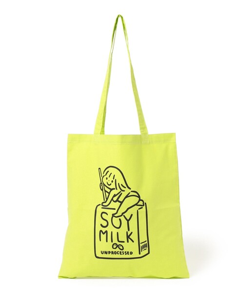 TOKYO CULTUART by BEAMS(トウキョウカルチャートバイビームス)の「白根ゆたんぽ / Soy Milk tote Bag(トートバッグ・レディース・ホワイト/グリーン・ONE SIZE)」の1枚目の写真