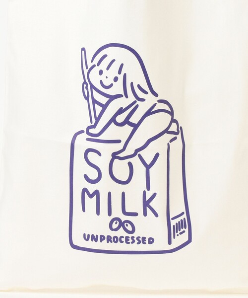 TOKYO CULTUART by BEAMS(トウキョウカルチャートバイビームス)の「白根ゆたんぽ / Soy Milk tote Bag(トートバッグ・レディース・ホワイト/グリーン・ONE SIZE)」の7枚目の写真
