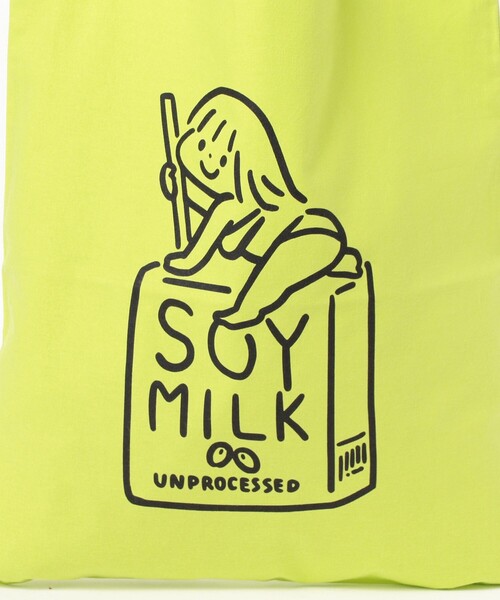 TOKYO CULTUART by BEAMS(トウキョウカルチャートバイビームス)の「白根ゆたんぽ / Soy Milk tote Bag(トートバッグ・レディース・ホワイト/グリーン・ONE SIZE)」の11枚目の写真
