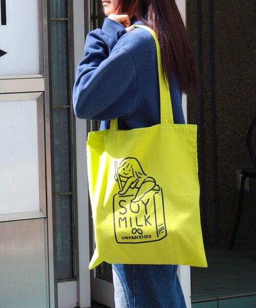 TOKYO CULTUART by BEAMS(トウキョウカルチャートバイビームス)の「白根ゆたんぽ / Soy Milk tote Bag(トートバッグ・レディース・ホワイト/グリーン・ONE SIZE)」の14枚目の写真